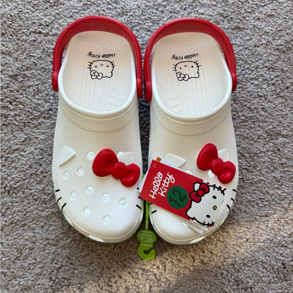 CROCS Other - CROCS Hello Kitty Slippers - White and Red